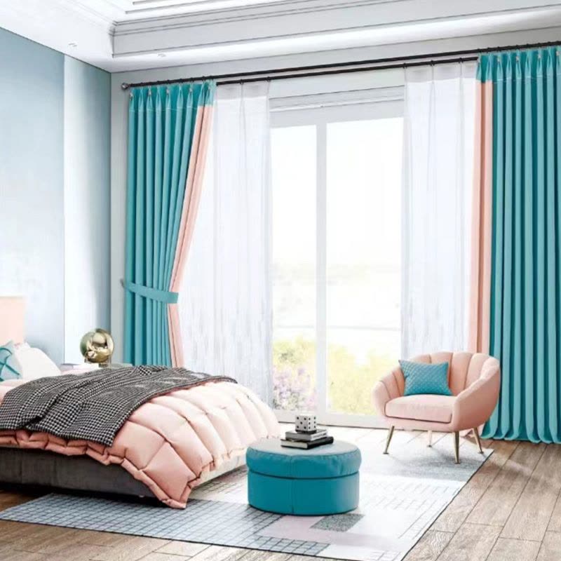 瀚隔 云朵麻窗帘北欧简约现代窗帘飘窗客厅轻奢卧室窗帘1.0*1.3m打孔帘图片