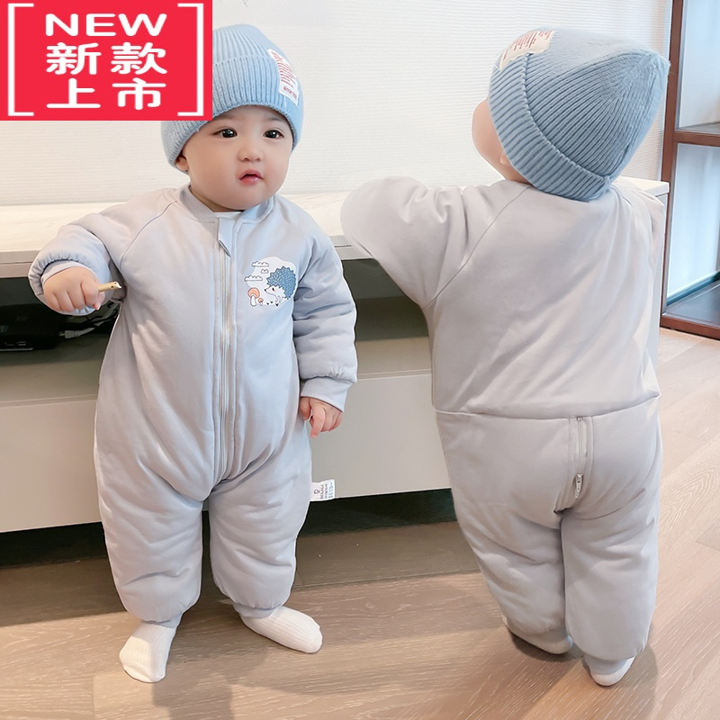 可莉允婴儿童连体衣服宝宝棉服冬装套装加厚睡衣秋冬加厚新生儿外出保暖