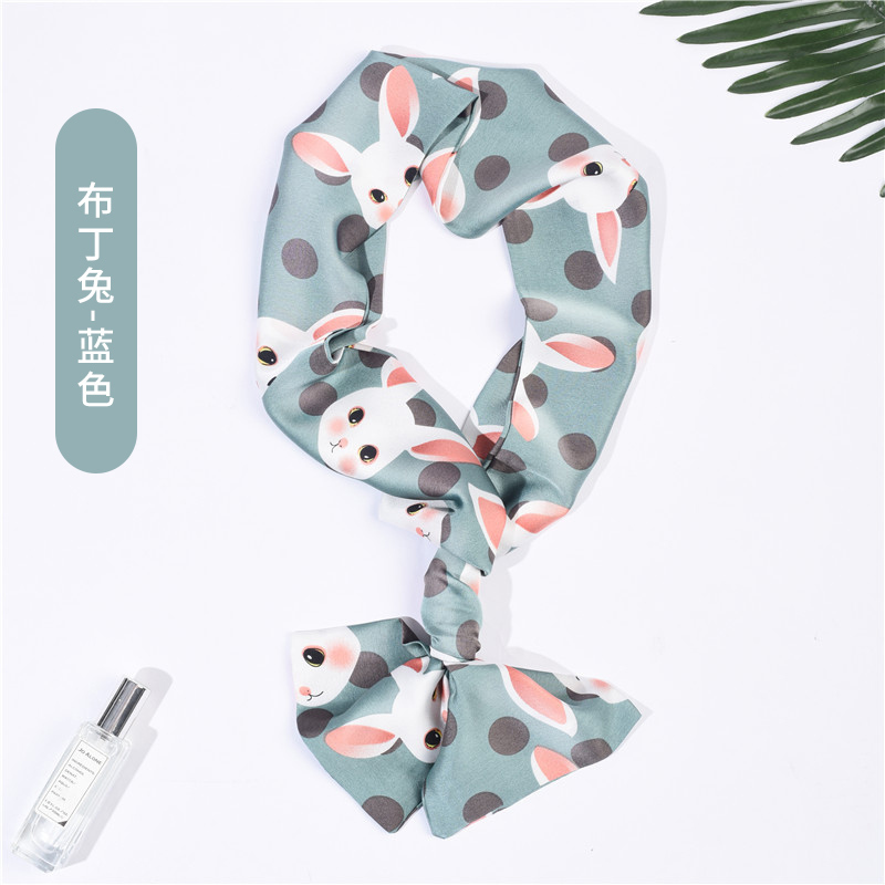 美帮汇姚晨小领巾女春秋款洋气时尚百搭装饰长条腰带小丝巾领带丝带