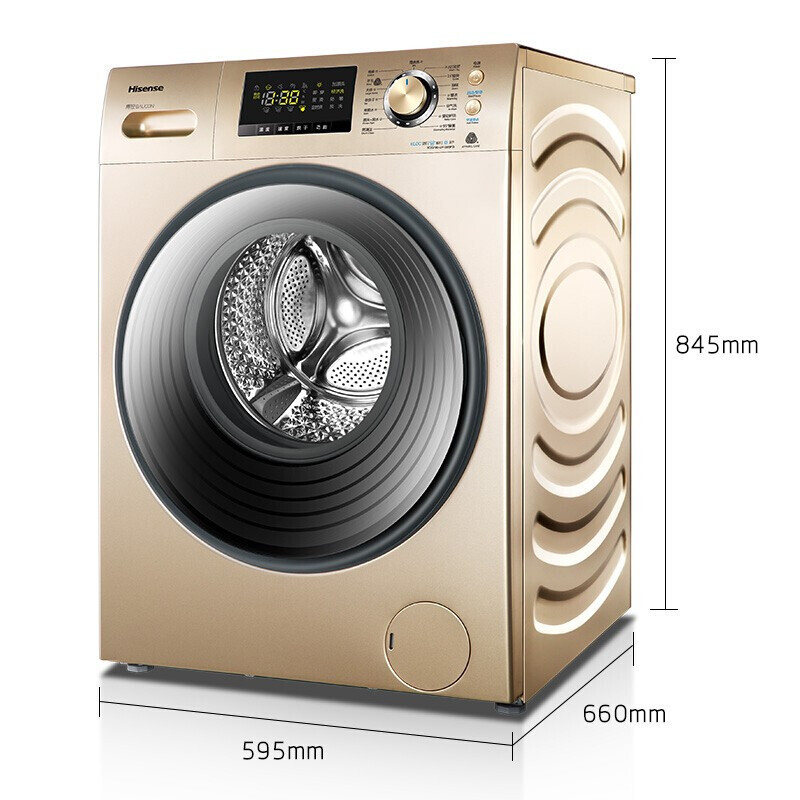 海信hisense10公斤洗烘一体变频滚筒洗衣机全自动xqg100uh1205fg