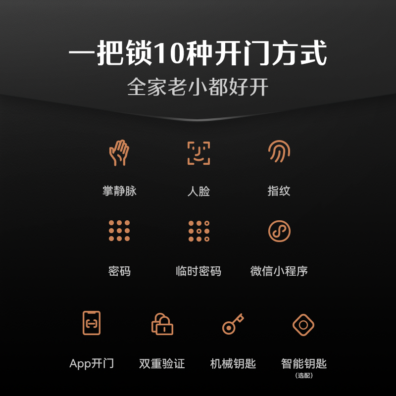 德施曼智能门锁人脸识别掌静脉猫眼大屏密码锁家用指纹锁小嘀Q2FV高清大图