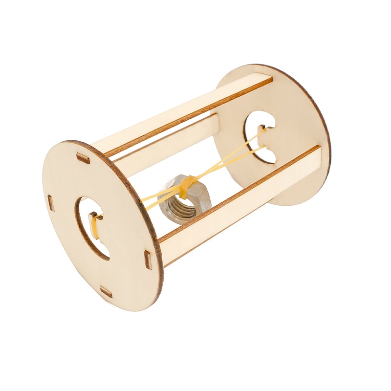 diy儿童手工科技小制作会回家的胡克滚轮小学生物理力学惯性弹力steam