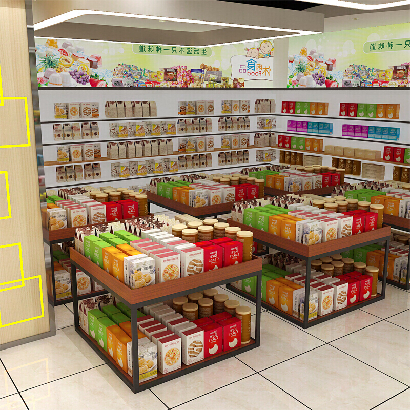 超市便利店堆头零食饮料陈列柜红酒展示柜药房母婴店中岛货架现货