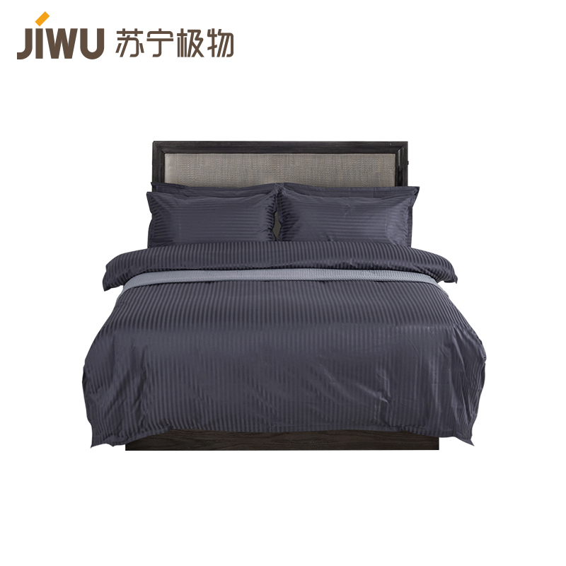 苏宁极物 贡缎缎条纯棉四件套