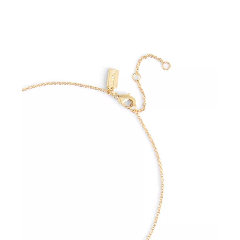 蔻驰(COACH)Coach精致链条珍珠吊坠项链日常百搭配饰黄金色五金高清大图