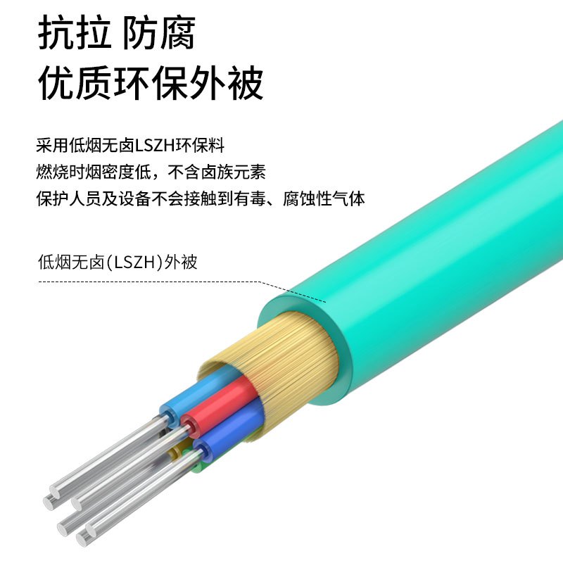 博扬 BY-GJFJV-6A1-OM4 6芯OM4万兆多模室内光缆光纤线 GJFJH低烟无卤束状软光缆 100米
