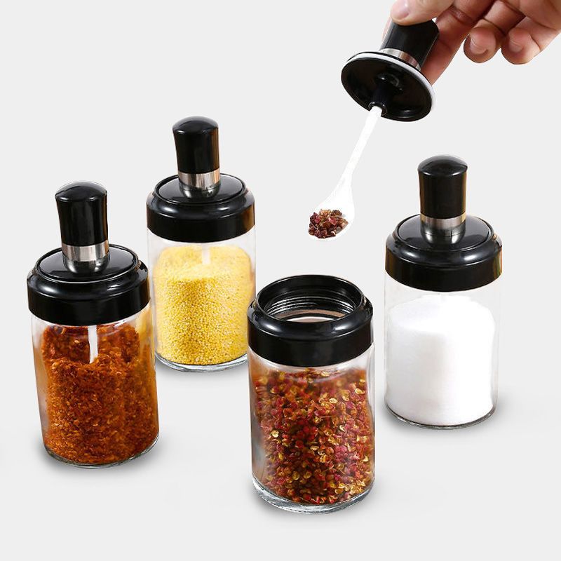 厨房调料甁勺罐玻璃调料瓶油壶调味罐盐罐糖罐酱油醋瓶厨房家用调味瓶