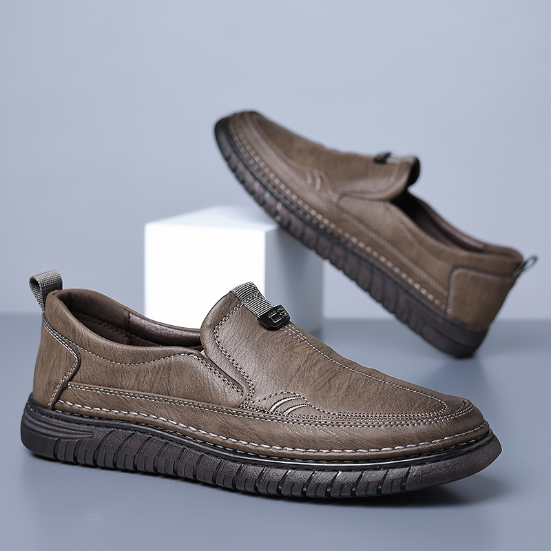 卡森亚男鞋2023新款春秋款男士鞋真皮商务休闲皮鞋男低帮马丁鞋内增高