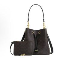 COACH蔻驰女包 Rowan 22 品牌徽标经典 皮革 水桶包手提包 小号 女款 棕色CBH07-IMXHE CBH07-IMXAQ