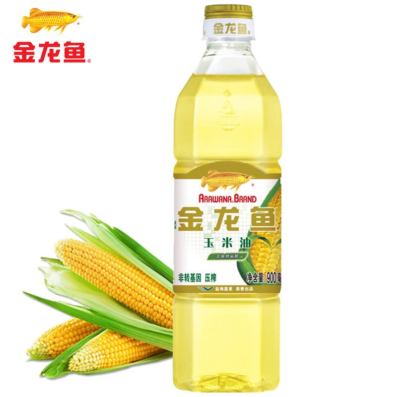金龙鱼玉米油900ml家用炒菜小瓶食用油清香玉米胚芽油