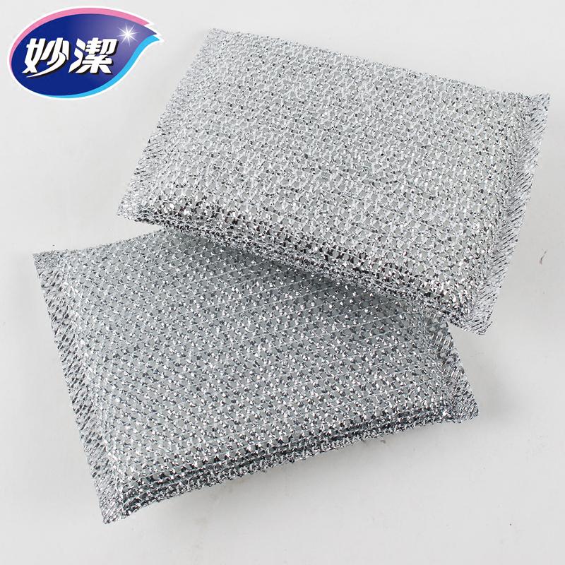 1片装百洁布[10包共10片] 妙洁洗碗海绵布百洁布擦家用厨房钢丝布碗清洁布白洁布高清大图
