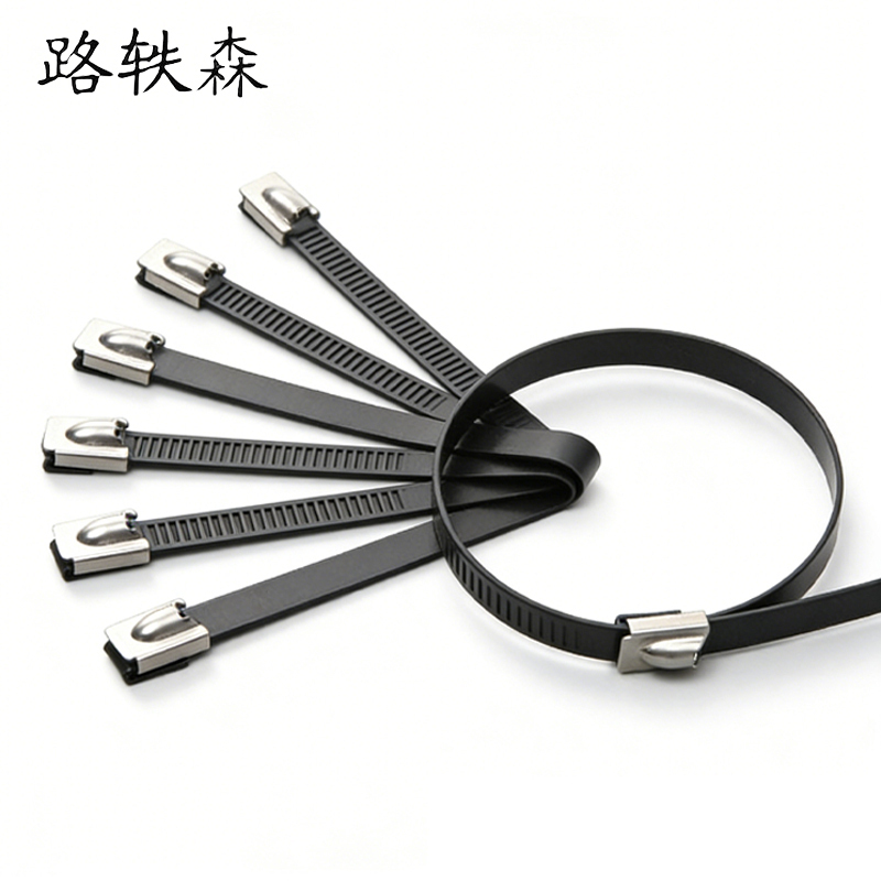 路轶森 304不锈钢包塑自锁扎带 5.6*350mm 条高清大图