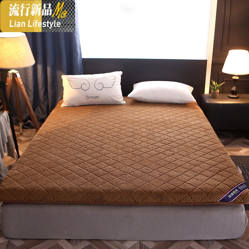 冬季加厚保暖羊羔绒床垫 1.8m床2米单人宿舍褥子家用软垫租房专用 三维工匠