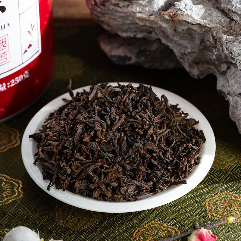 润虎普洱熟茶浓香型250g*2罐金毫显露香韵干净散茶高清大图
