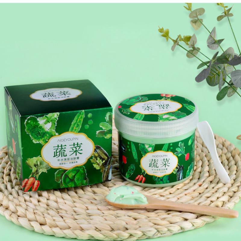 蔬菜深层洁肤霜清洁毛孔卸妆洗面奶按摩膏男女面部去角质水润透净 1瓶洁肤膏