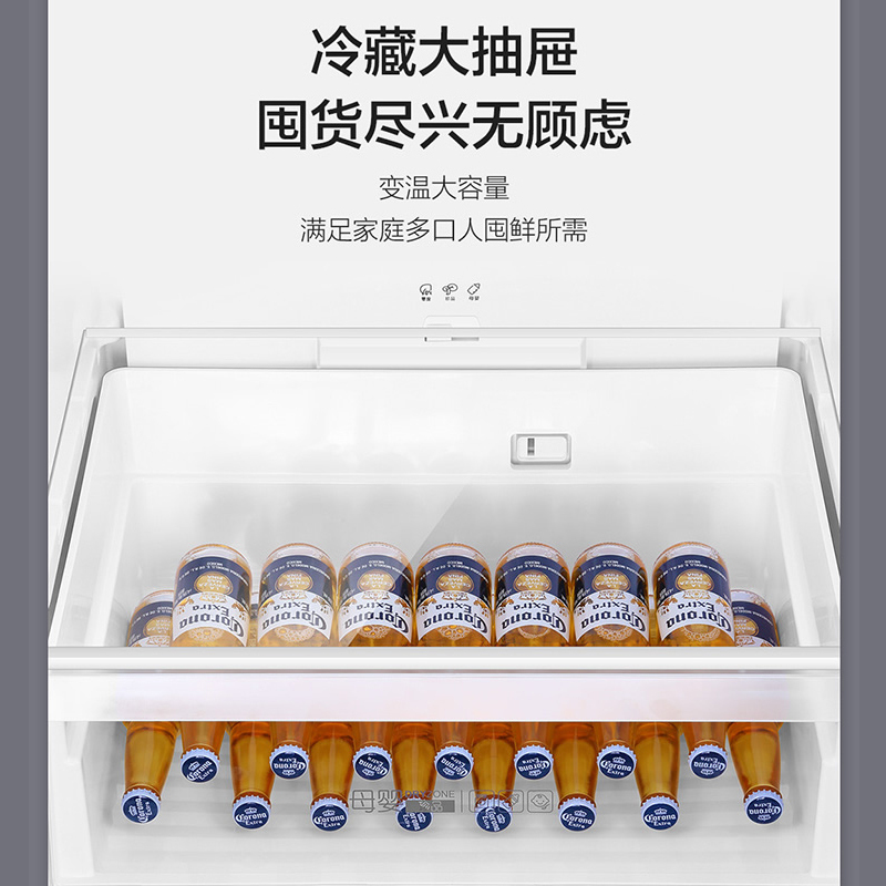 [23年新款]海尔冰箱家用402升大容量十字对开门风冷无霜双变频DEO净味灰色面板百搭手机智控纤薄机身