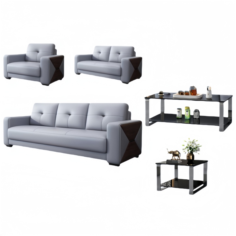 悦兴诚皮质沙发200*85*92cm(1+2+3+长茶几+方几)套高清大图