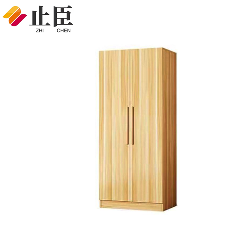 止臣 衣柜 办公家具简约现代衣柜经济型组装衣柜人造板简易出租房衣柜成人卧室衣柜 两门