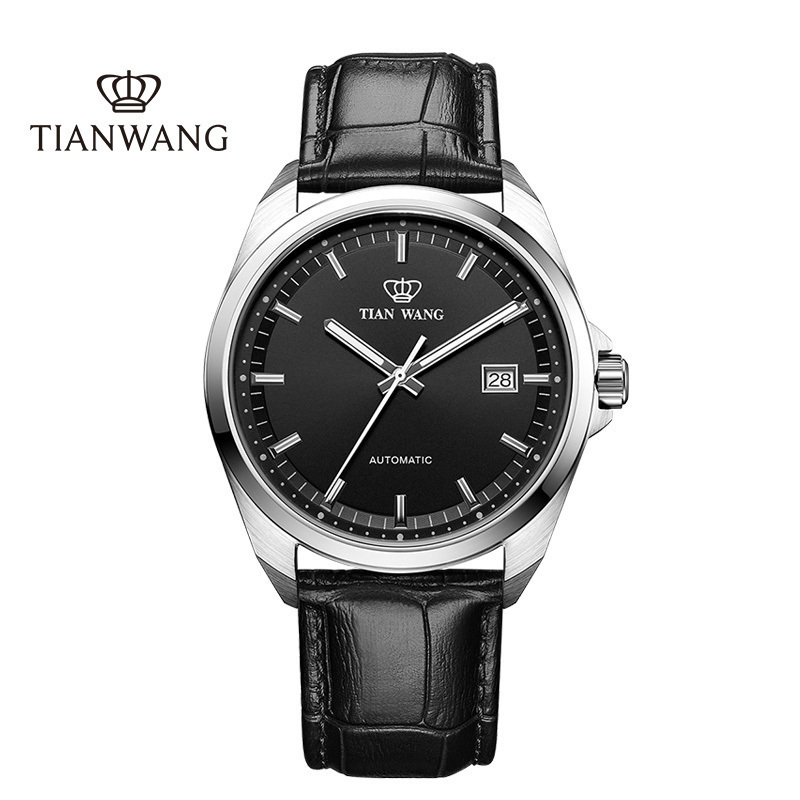 天王表tianwang手表山河系列皮带机械表商务男士手表钟表gs5977视频