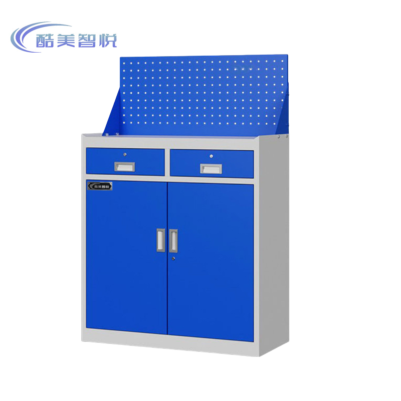酷美智悦 重型工具柜双抽双开门带背网900*400*(980+390)mm KM-JZ399 个高清大图