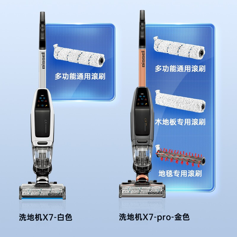 必胜(BISSELL)家用洗地机 吸洗拖一体拖地机擦地机 无线智能吸尘器四代 2832Z