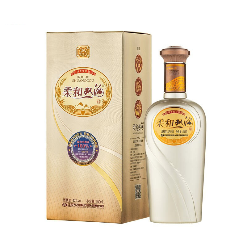 双沟 柔和双沟银精品 42度450ml*6瓶 整箱装白酒
