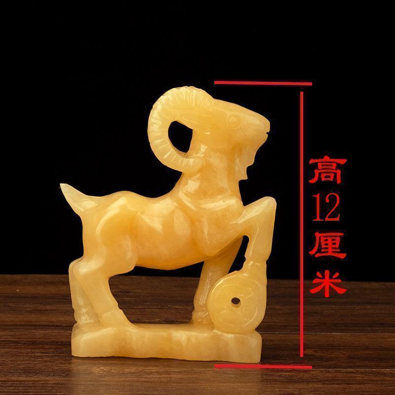 美帮汇玉石羊摆件山羊生肖羊石羊玉石摆件酒柜饰品高清大图