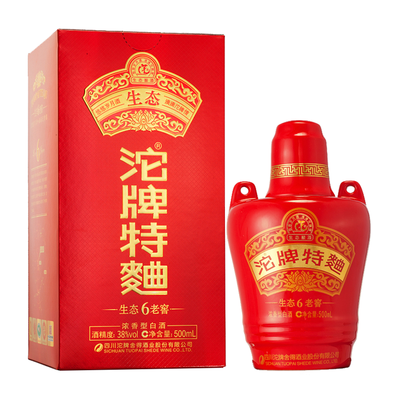 沱牌舍得沱牌特曲38度500ml6瓶整箱装生态老窖6浓香型白酒