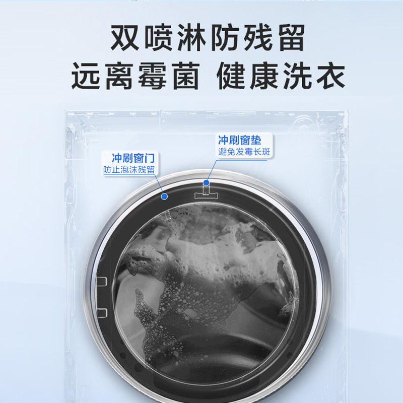 海尔(Haier)滚筒洗衣机超薄全自动10公斤变频一级能效智能投放除菌除螨超薄平嵌 XQG100-BD1216高清大图