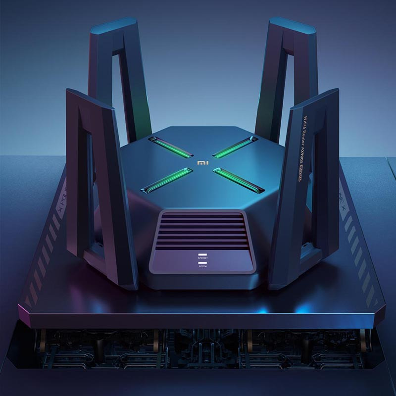 小米(MI)路由器AX9000 5G双频WIFI6 高通6核处理器 9000兆级WiFi6增强版电竞级Mesh混合组网无线路由12路独立信号放大器家用办公穿墙王