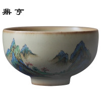 鼎亨春泥仿柴烧全手工粗陶景德镇陶瓷主人杯品茗杯泡茶杯开片功夫
