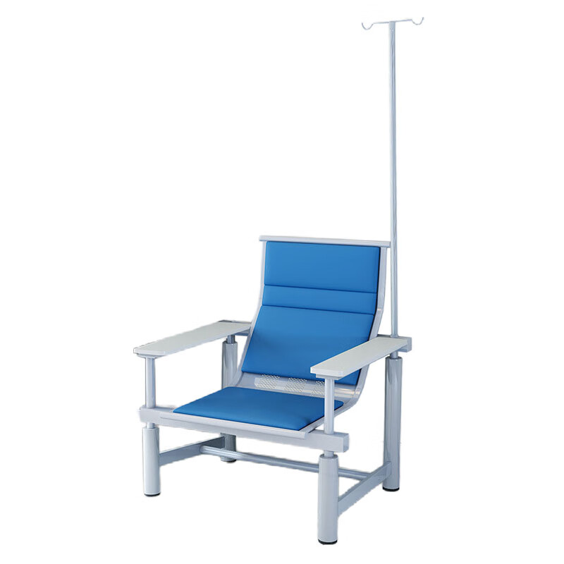 锦北 输液椅医院诊所点滴吊针排椅大厅加固加厚候诊椅单人白板扶手蓝色