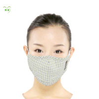 绿盾 抗菌防尘防霾 舒适保温型棉布口罩 绿格M 纸盒装