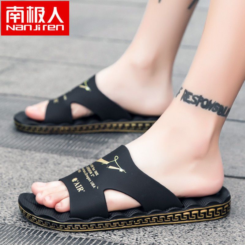 南极人拖鞋男款防滑大码凉拖潮流室外穿个性夏季新款沙滩拖一字拖