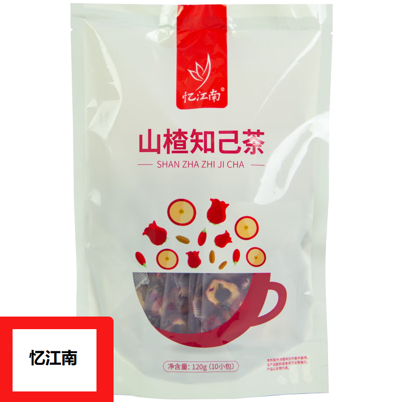 忆江南 养生茶 山楂知己茶120克 泡水喝的花草茶 一袋高清大图