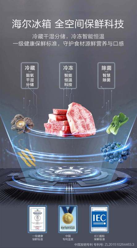 海尔星蕴银对开门冰箱 BCD-562WLHSS14SJU1 562升大容量自动除霜彩晶面板变频风冷电脑控温1级能效高清大图