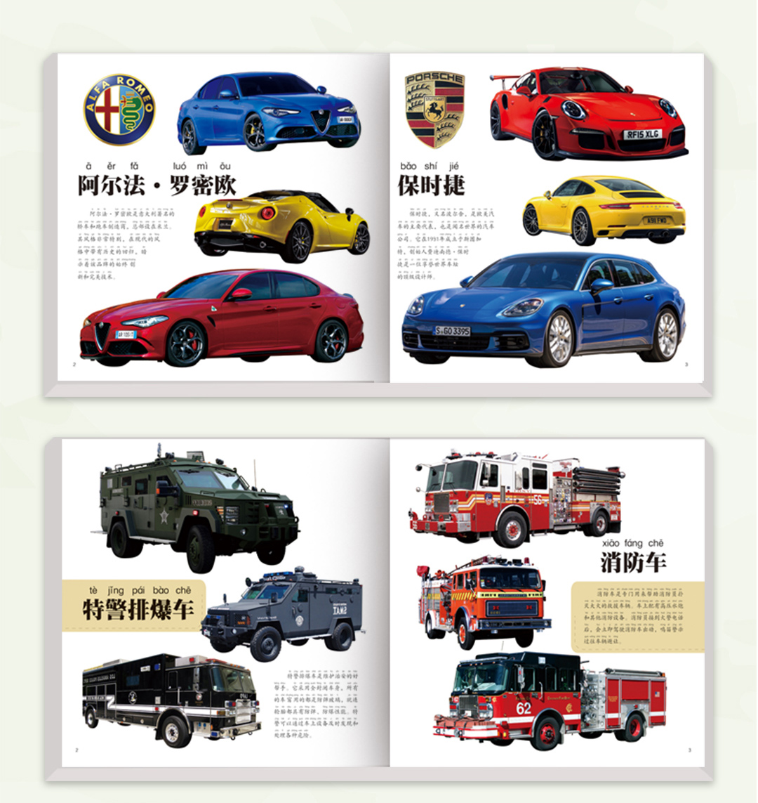 童眼认套装10册 [正版]童眼认汽车/150辆名车功能车/100种动物3-4-5-6岁儿童认车兵器标志国家国旗动物绘本幼高清大图