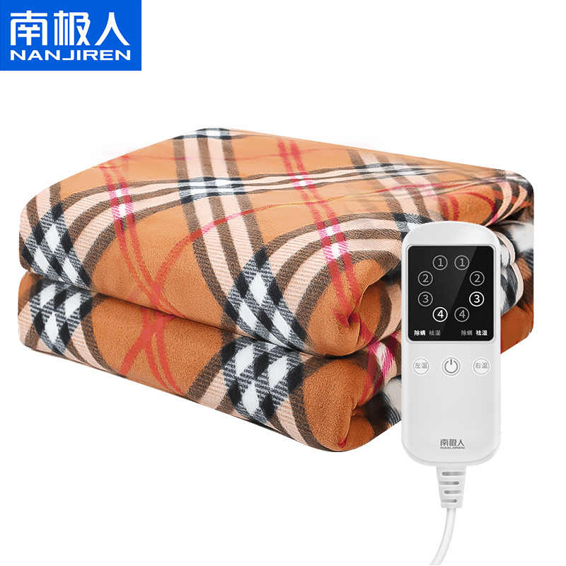 南极人(NanJiren)电热毯TT180X150-24X排潮除螨四档温控智能定时电暖毯电褥子格子款