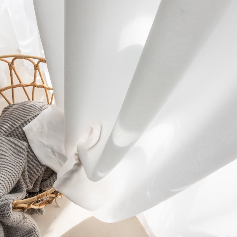 东纺拾光 DF4025 1M*2.7M 绸缎纱 窗帘 1.00 米/片 (计价单位:片) 白色高清大图