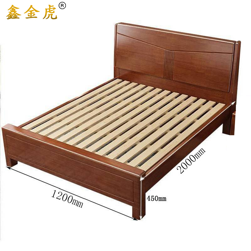 鑫金虎实木单人床K4 2000*1200*450mm高清大图
