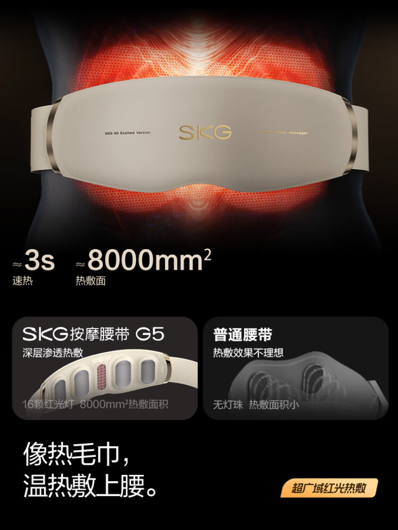 SKG腰部按摩器 G5系列1代 白色高清大图