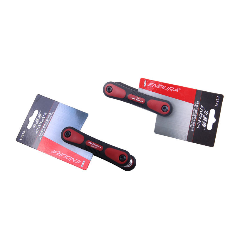 力易得(ENDURA) E1576折叠式花型内六角8件套 铬钒钢扳手组套 1套(货期3-5天)