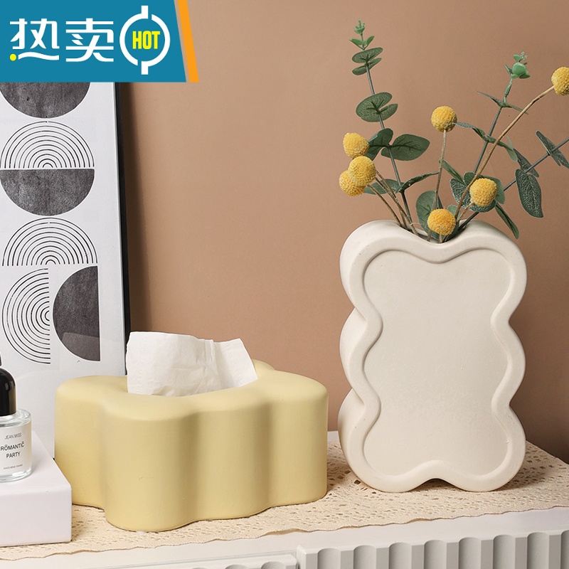 敬平北欧轻奢纸巾盒设计感摆件创意陶瓷抽纸盒客厅餐桌茶几装饰收纳盒 吐司纸巾盒高清大图