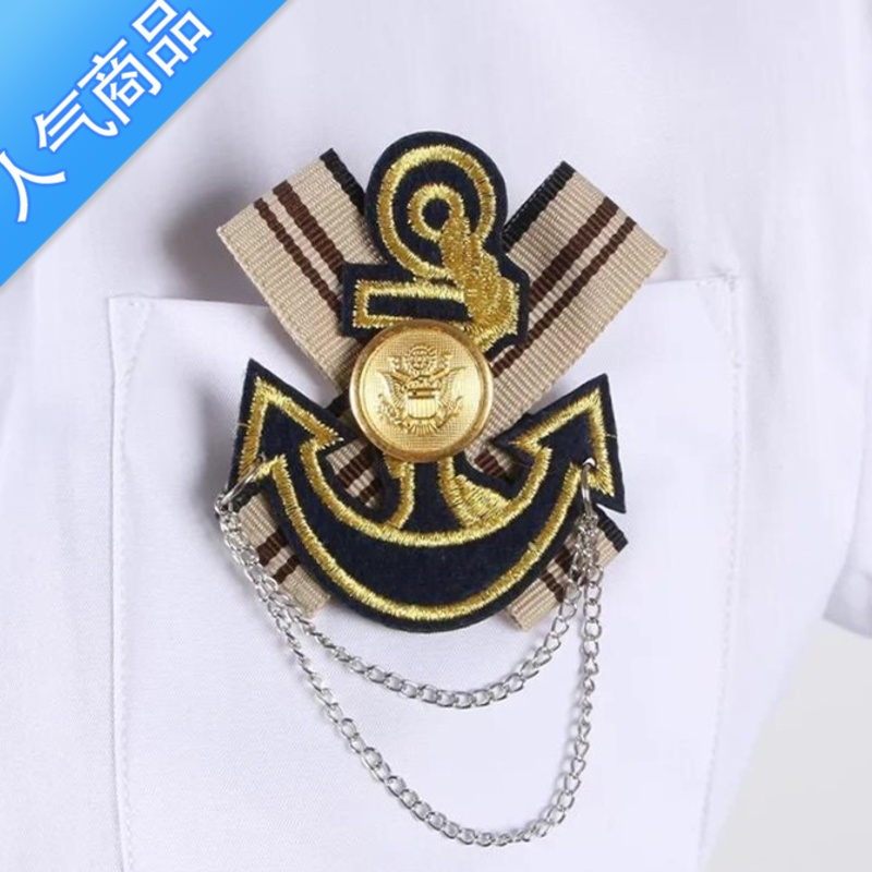 suntekjk制服胸针徽章日系刺绣链条徽章学生班服校服配件