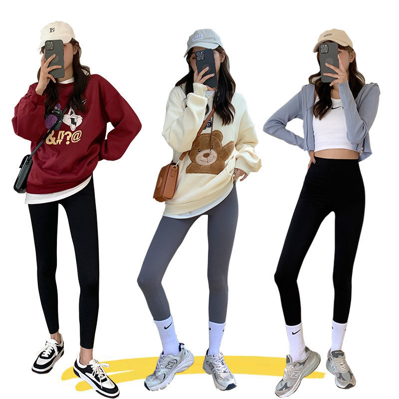 芭比裤女外穿学生紧身打底裤春秋高腰瑜伽高清大图
