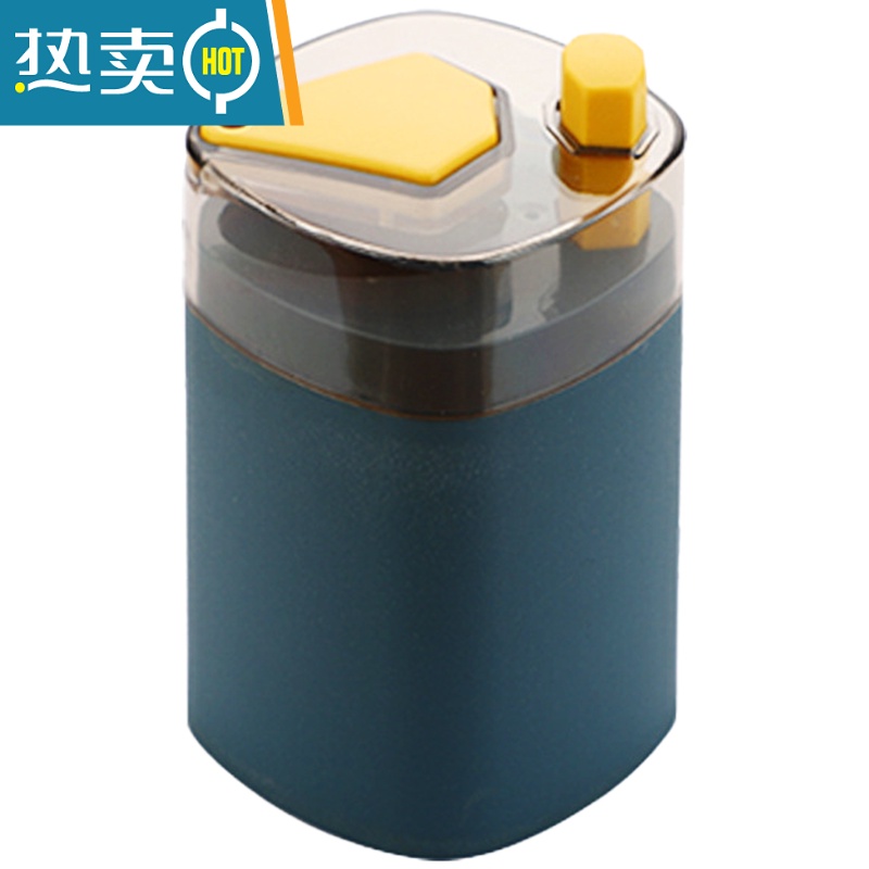 敬平创意牙签盒自动弹出家用个性客厅按压式牙签罐酒店专用餐厅牙签桶 蓝黄色1个装高清大图