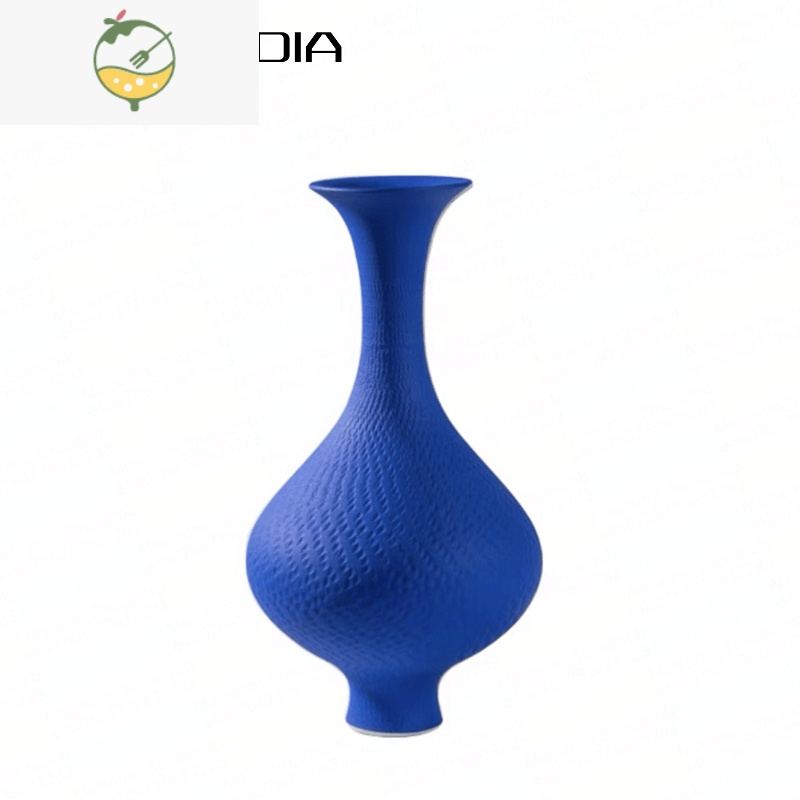 yicheng中式创意克莱因蓝陶瓷花瓶摆件房插花器