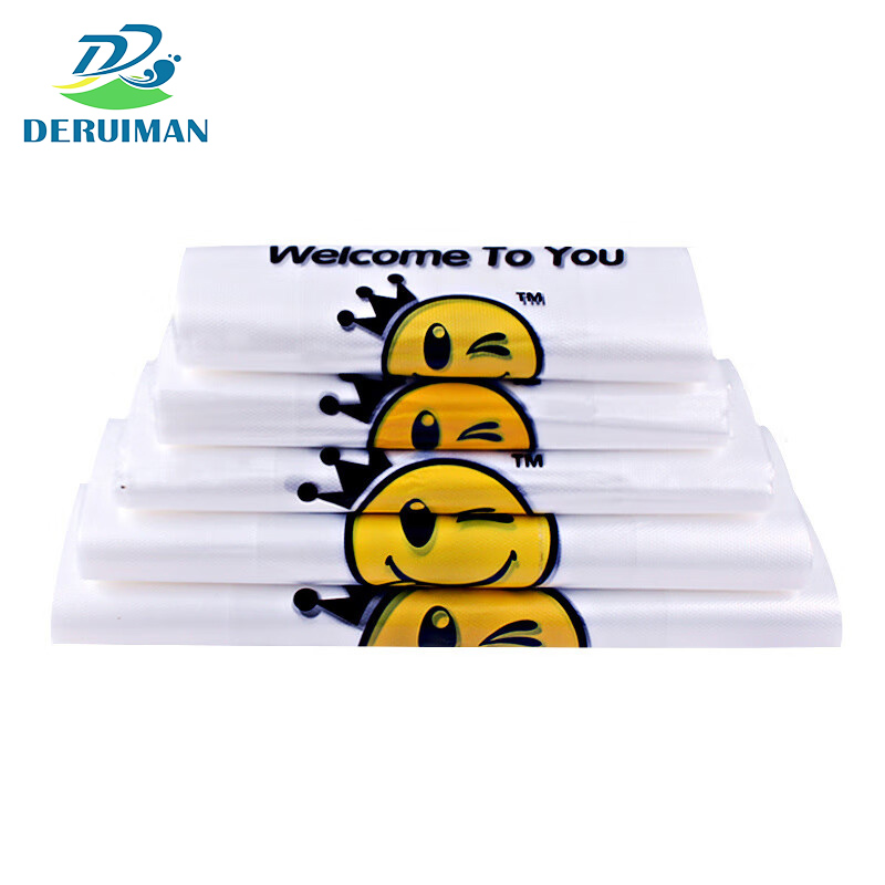 DERUIMAN笑脸手提透明食品打包方便袋高清大图