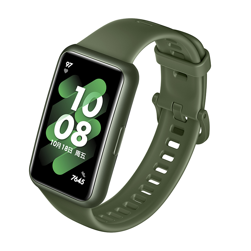 华为huawei手环7标准版原野绿智能手环运动手环999毫米轻薄设计血氧