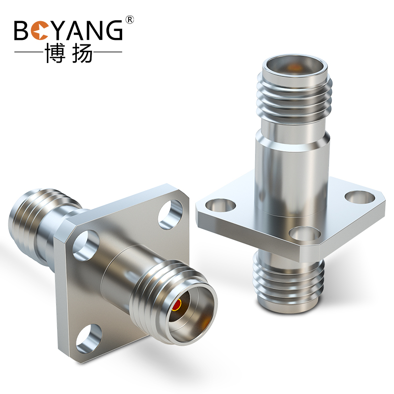 博扬 毫米波转接器 DC-40G K型2.92MM母转母法兰式射频RF同轴 兼容3.5/SMA BY-2.92-KKFG